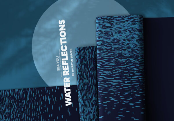 Digiprint trikotaaž - Veepeegeldus, Water Reflection by Thorsten Berger, tume türkiissinine