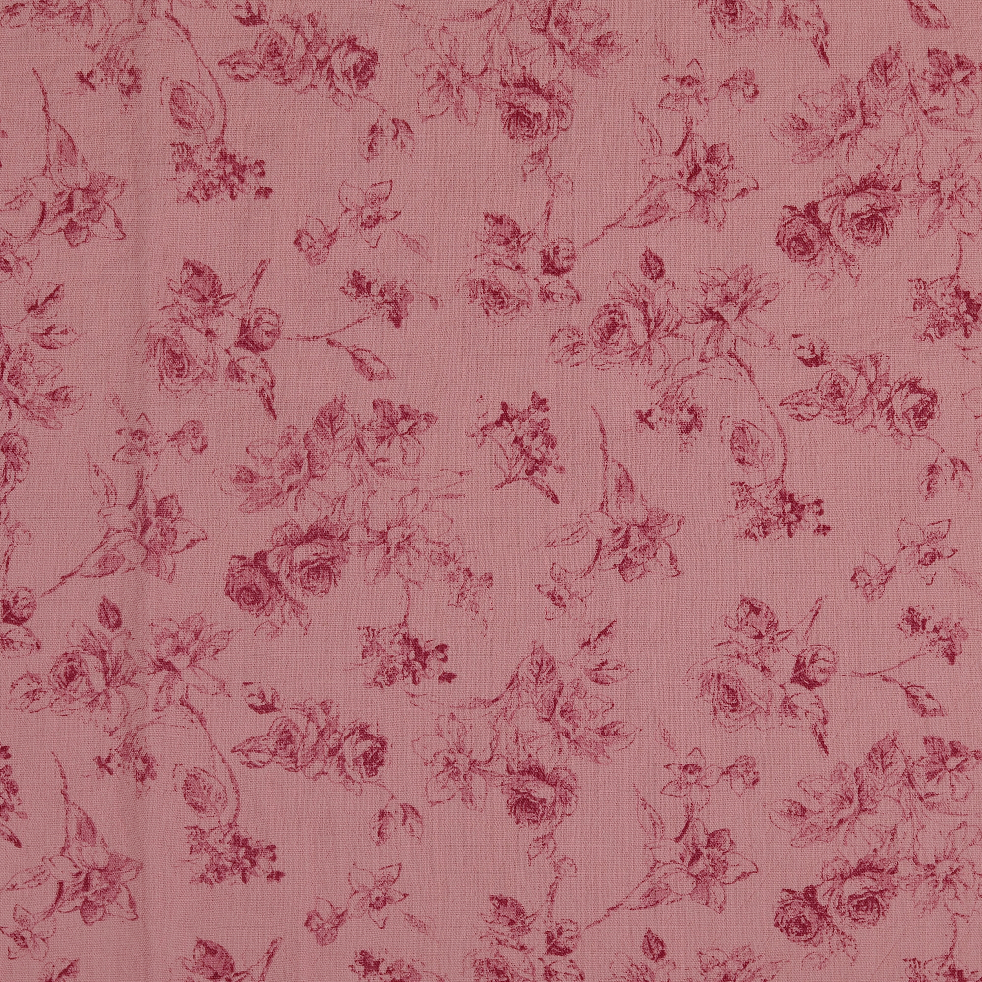 Retro-puuvillane kangas, vintage cotton - roosid, roosa