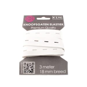 Aukudega pesukumm - valge, pakk 5m, 15mm