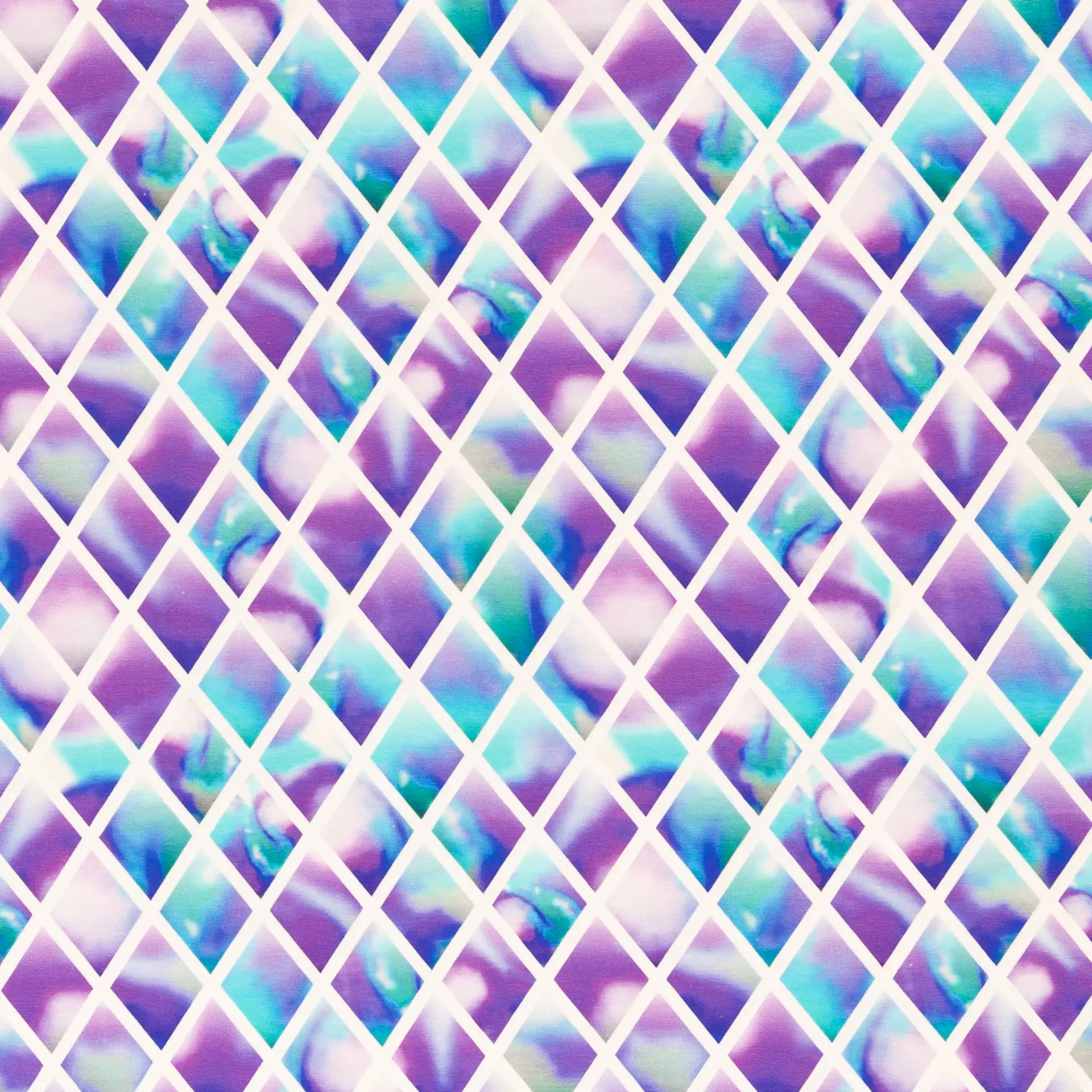 Digiprint trikotaaž - Crystal Magic by Lycklig Design, rombid, sinine