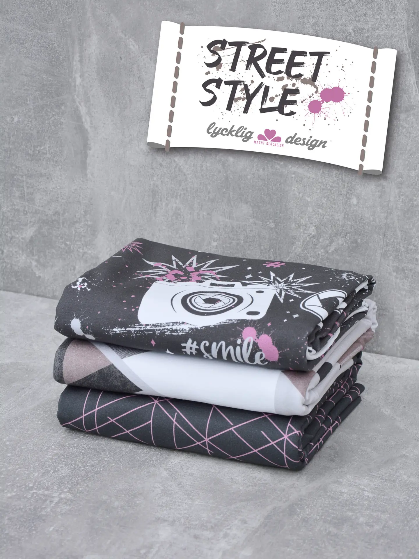 Dressiriie, aasaline - abstraktsed jooned, lilla (Street Style by Lycklig Design) - Pilt 4