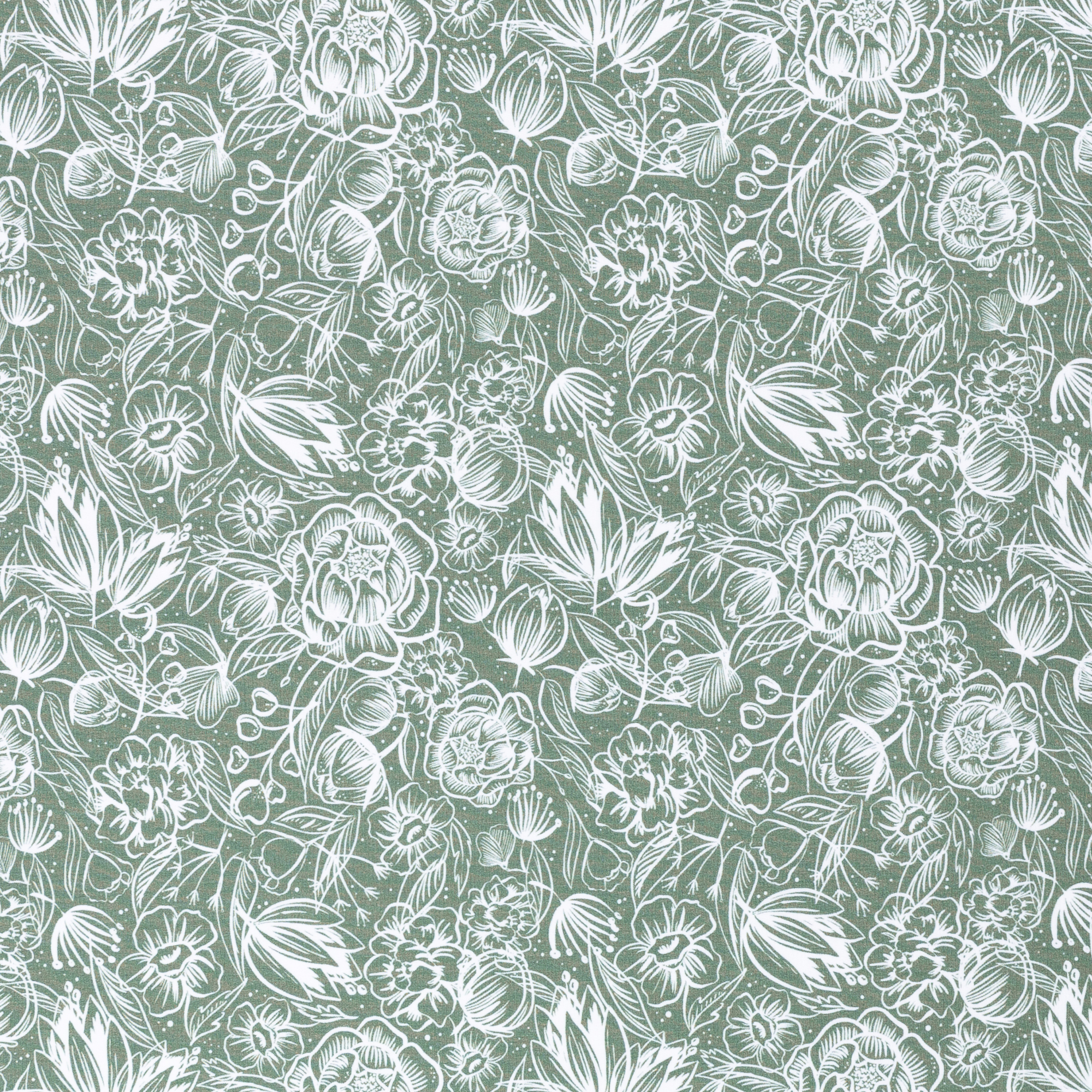 Modaal dressiriie - valged õied, roheline