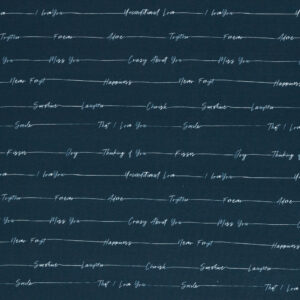 Digiprint trikotaaž - Thinking of you, tumesinine