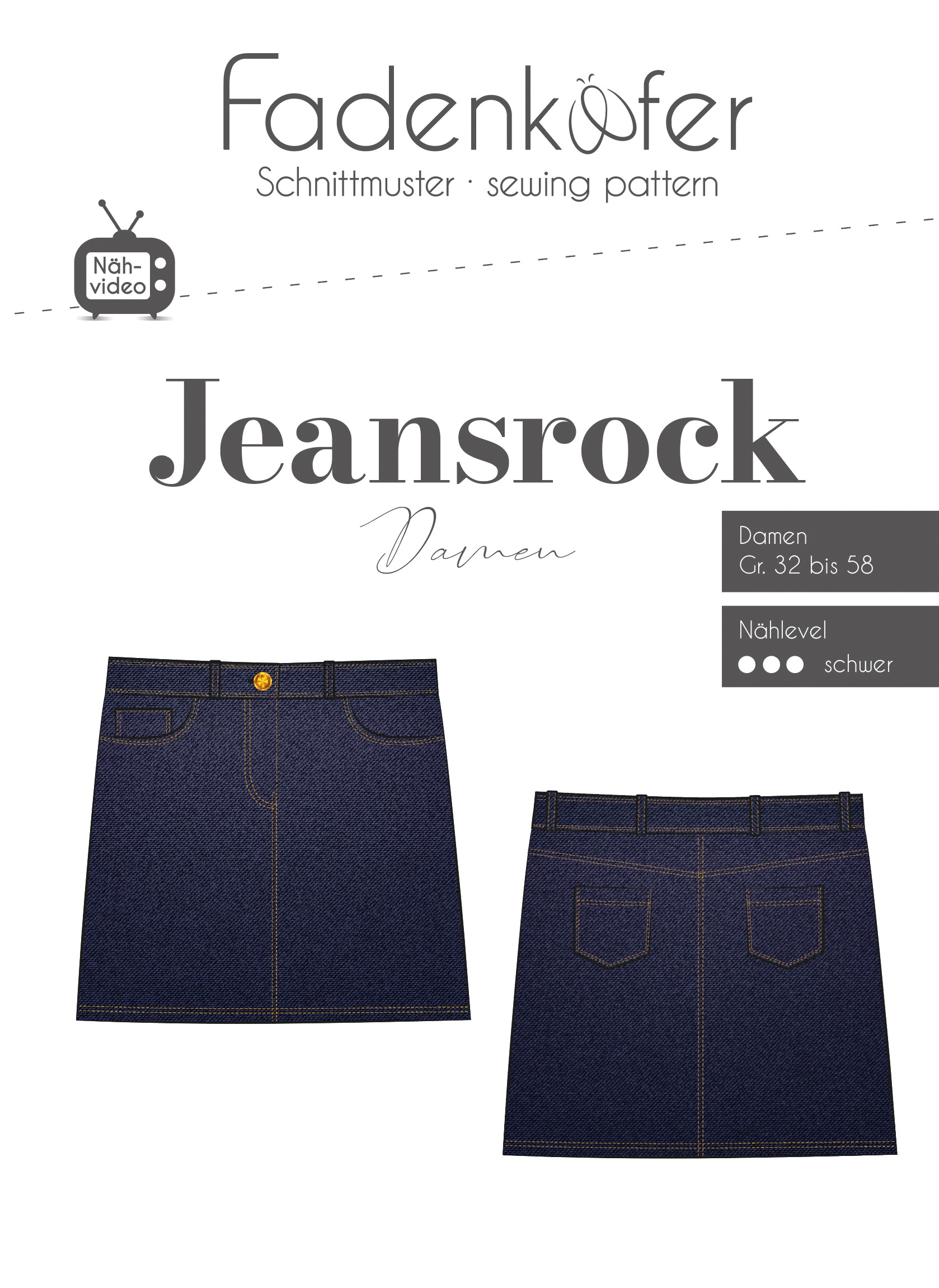 Paberlõige - naiste teksaseelik "Jeansrock"