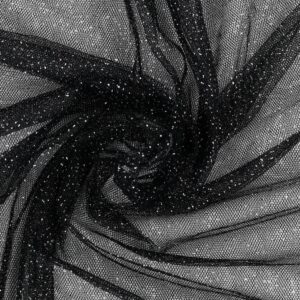 Pehme tüll - hõbedase sädelusega must