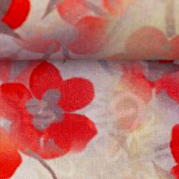 Linane kangas, punased lilled