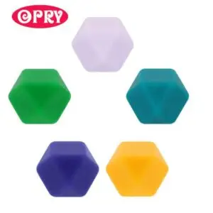 Opry silikoonist helmed, kuusnurgad, rohelised, 5tk
