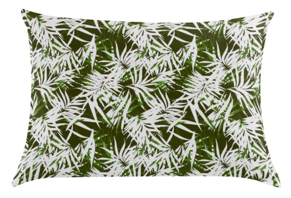 Puuvillane kanvas - palmilehed rohelisel