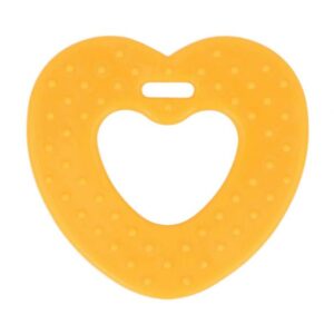 Opry silikoonist närimisrõngas, süda, kollane, 2tk