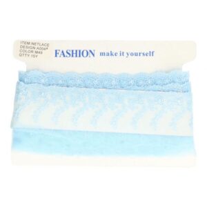 Tüll-pits, tikitud lilled - helesinine