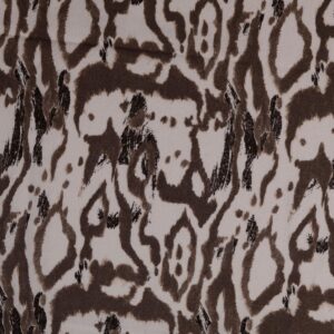 Linane kangas viskoosiga - pruunikirju valgel