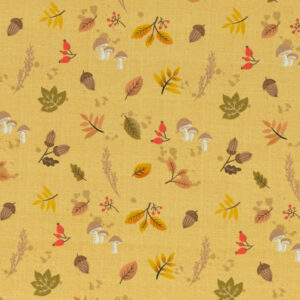 Digiprint trikotaaž - sügislehed kollasel, Igel Iggi by Christiane Zielinski