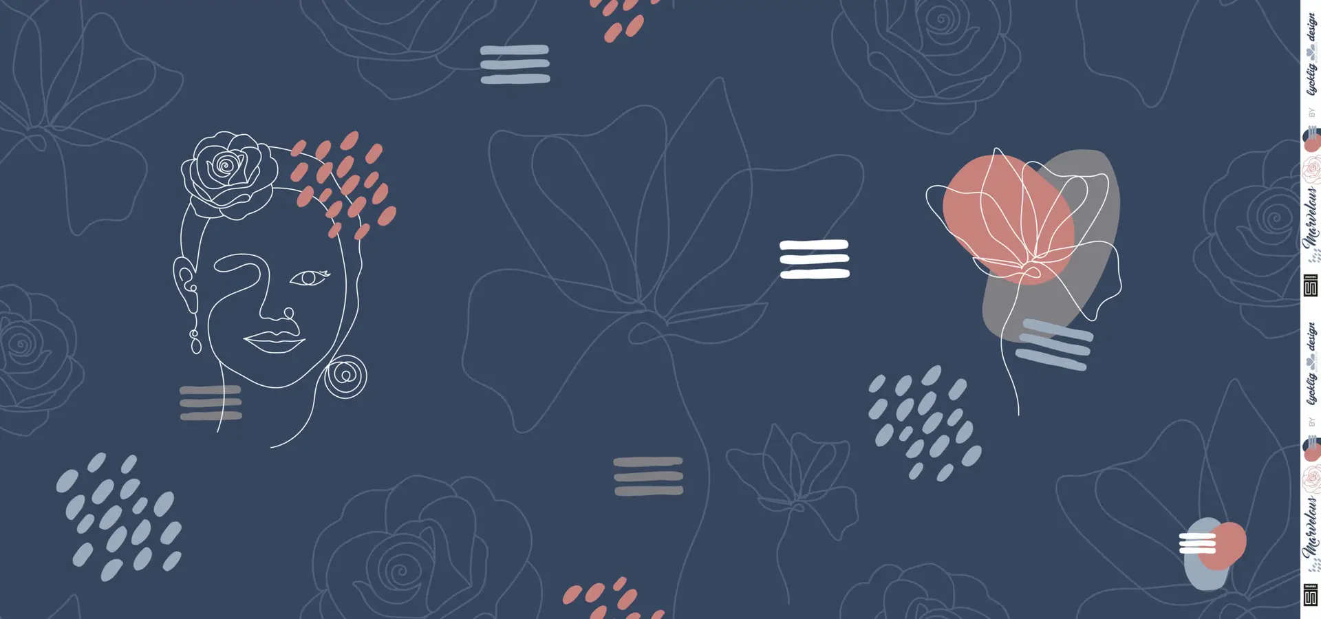Modaal dressiriie, kupong - Marvelous Line art by Lycklig design, sinine - Pilt 2