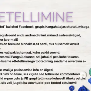Ettetellimine - Facebooki grupis Kangahaldjas