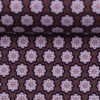 Mustriga puuvillane popliin - väikesed lilled, tume vanaroosa
