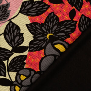 Kudum, digiprindiga - lillemuster punasega