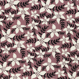 Suured valged õied vanaroosal taustal  - kauni mustriga paksem trikotaažkangas