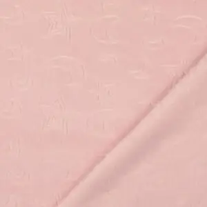 Flanell fliis - reljeefse mustriga, tähed, polüester, roosa