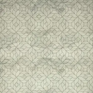 Puuvillane kanvas - graafilised lilled mündirohelisel