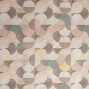 Puuvillane kanvas - graafilised ringid beežikal