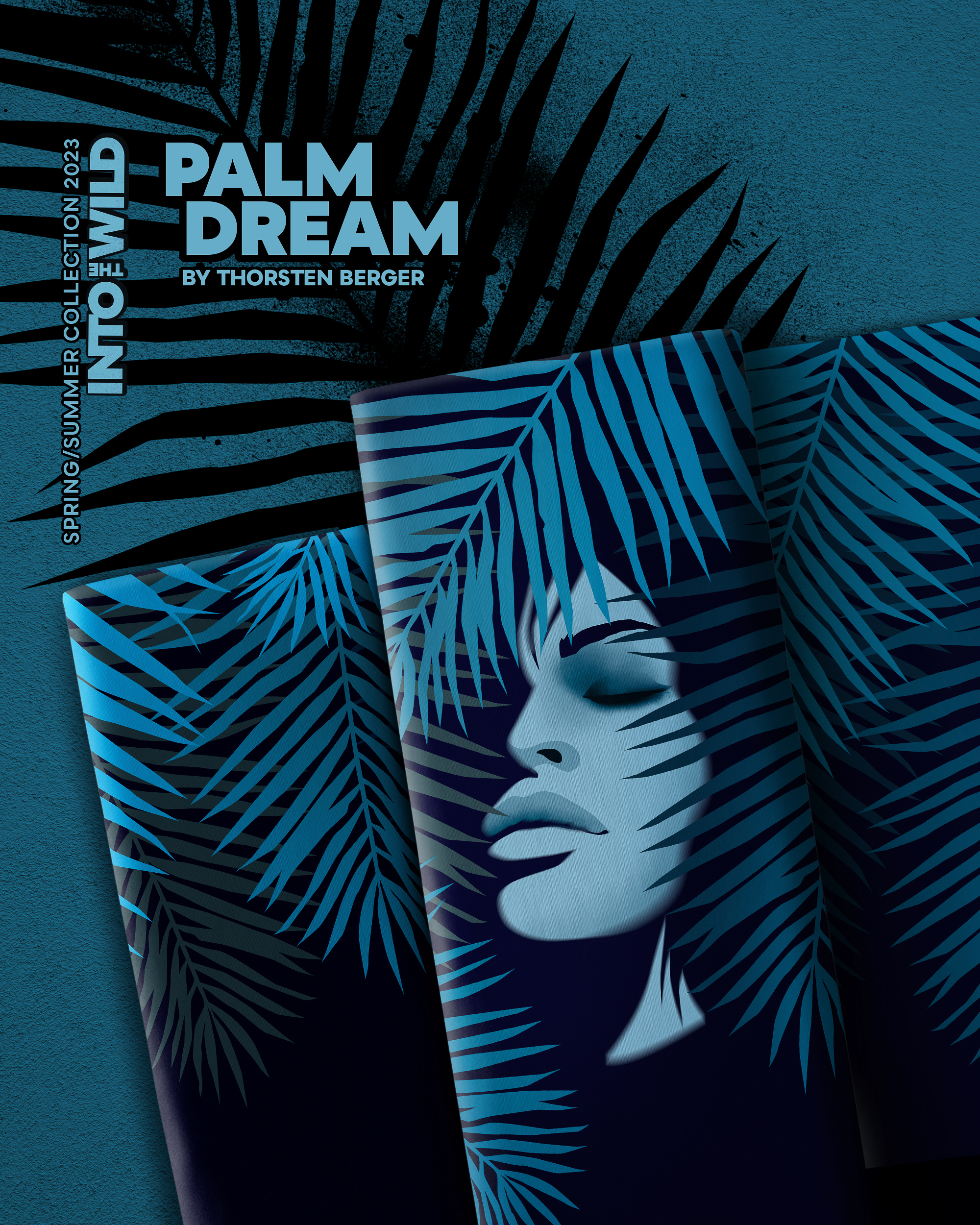 Modaal+puuvill dressiriie, kupong - naine ja palmilehed, Palm Dream by Thorsten Berger