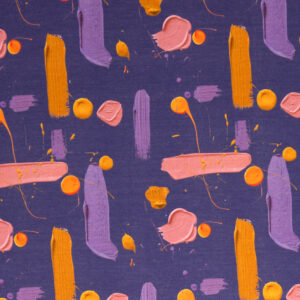 Modaal+puuvill dressiriie - värvilised jooned tumesinisel, Hooray by Cherry Picking