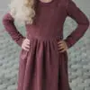 Täpiline trikotaaž - vanaroosa-bordoopunane