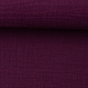 Puuvillakrepp, musliin - lillakas bordoopunane