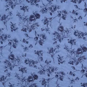 Retro-puuvillane kangas, vintage cotton - roosid, tuhmsinine