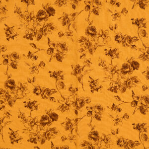 Retro-puuvillane kangas, vintage cotton - roosid, sinepikollane