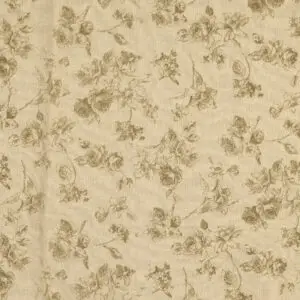 Retro-puuvillane kangas, vintage cotton - roosid, beež
