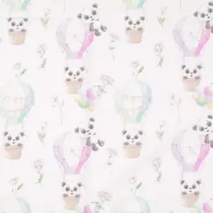 Digiprint trikotaaž - pandad ja kuumaõhupallid, Little Darling