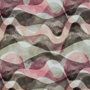 Puuvillane kanvas - roosakad lained