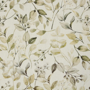 Rohekad oksad valgel - tagasihoidliku mustriga paksem puuvillane kangas, mis sobib ideaalselt kodusisustustekstiiliks!