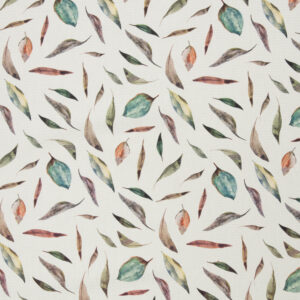 Puuvillane kanvas - lehed valgel