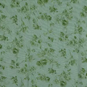 Retro-puuvillane kangas, vintage cotton - roosid, roheline.