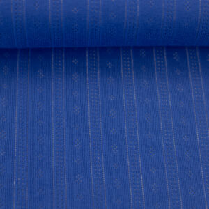 Puuvillane trikotaaž, sissekootud muster - sinine