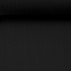 Puuvillane trikotaaz sissekootud mustriga, must