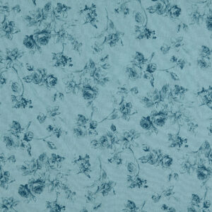 Retro-puuvillane kangas, vintage cotton - roosid, helesinine (ice-blue)