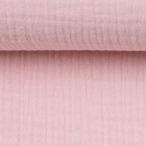 Puuvillakrepp, musliin - heleroosa