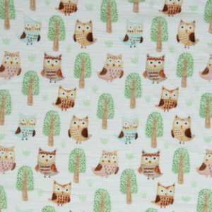 Puuvillakrepp, musliin - öökullid