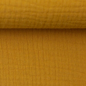 Puuvillakrepp, musliin - kirgas sinepikollane