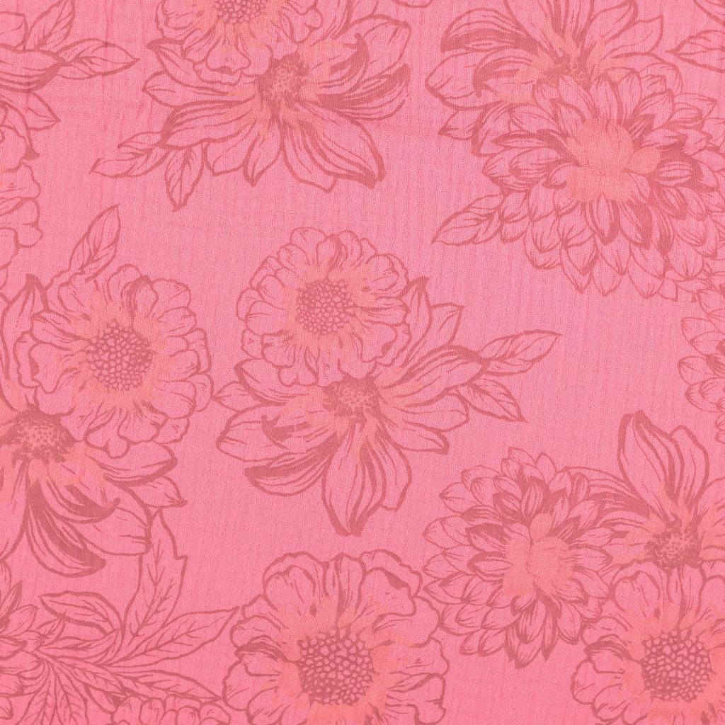 Puuvillakrepp, musliin - lilled roosal