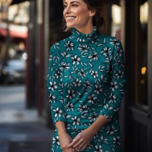 Punta di Roma, viskoosiga - lilled petroolirohelisel