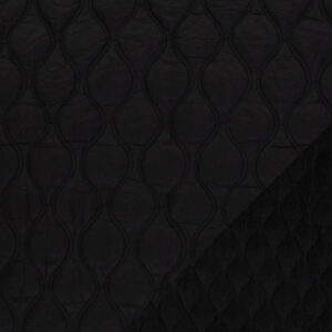 Tepitud jopekangas vatiini ja fliisvoodriga - must