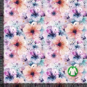 Digiprint trikotaaz - pastelsed õied