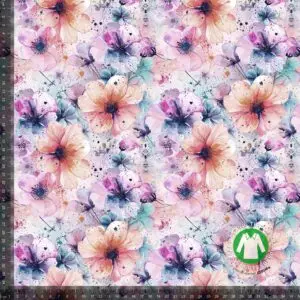 Digiprint trikotaaz - pastelsed õied