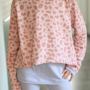 Modaal+puuvill dressiriie - loomamuster, hele vanaroosa