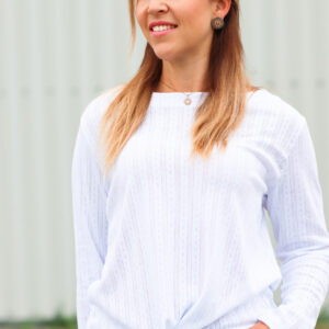 Puuvillane trikotaaž, sissekootud muster - valge