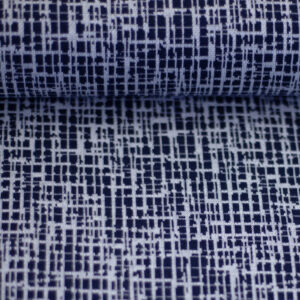 Žakaartrikotaaž, sissekootud muster - "Brake", loodusvalge-tumesinine